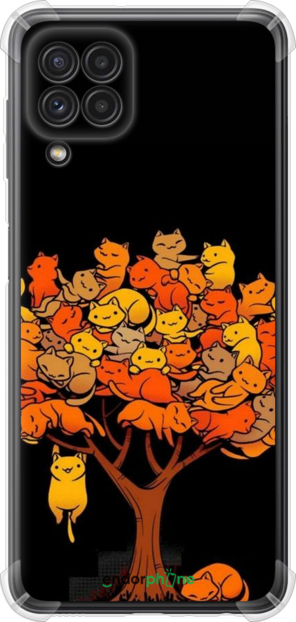 Силикон с усиленными углами чехол Дерево и котики для Samsung Galaxy M22 M225F - 6516sp-2551 изображение 