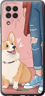 Силіконовий чехол Корги 3 для Samsung Galaxy A22 A225F - 6707u-2270 изображение 