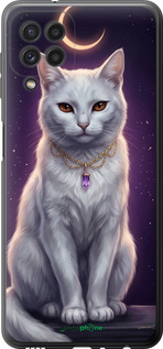 Силіконовий чехол Mystic White Cat Gothic Dark Purple Gold для Samsung Galaxy A22 A225F - 6805u-2270 изображение 