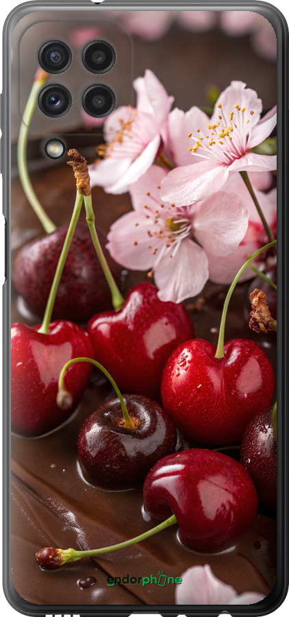 2D пластиковый чехол Вишня в шоколаде для Samsung Galaxy M32 M325F - 6698t-2558 изображение 