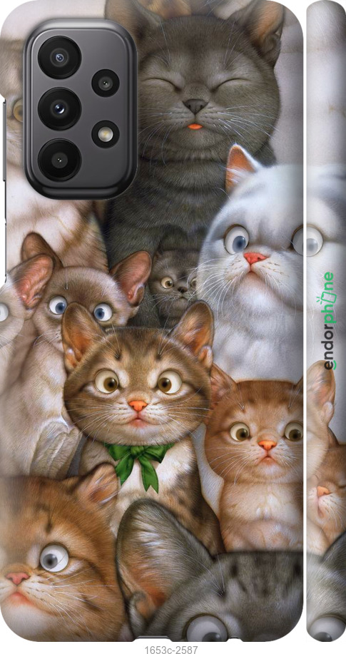 

3D пластиковий матовий чохол "Коти" для Samsung Galaxy A23 A235F