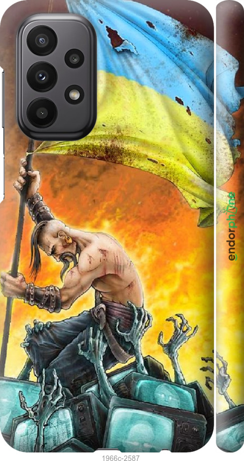 

3D пластиковий матовий чохол "Сильна Україна" для Samsung Galaxy A23 A235F, Синій