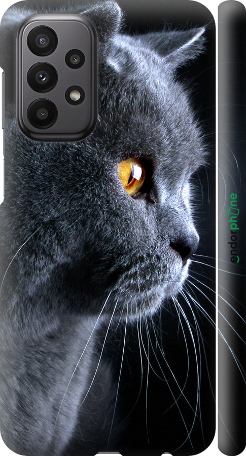 

3D пластиковий матовий чохол "Гарний кіт" для Samsung Galaxy A23 A235F, Чорний