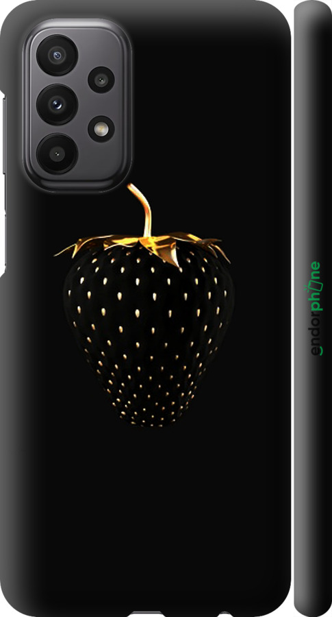 

3D пластиковий матовий чохол "Чорна полуниця" для Samsung Galaxy A23 A235F, Чорний