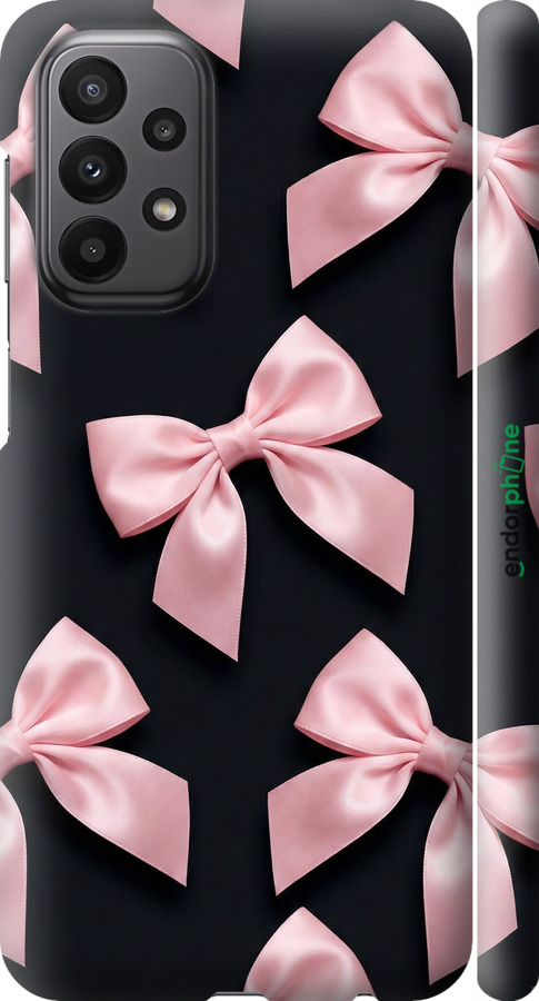 3D пластиковый матовый чехол Coquette Ribbons Dark Coquette для Samsung Galaxy A23 A235F - 6767m-2587 изображение 