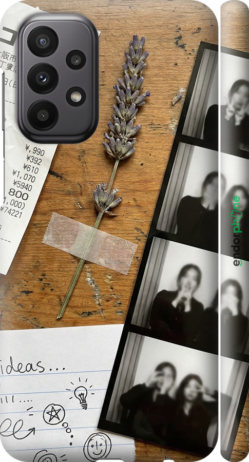 3D пластиковый матовый чехол Aesthetic Scrapbook Collage для Samsung Galaxy A23 A235F - 6773m-2587 изображение 