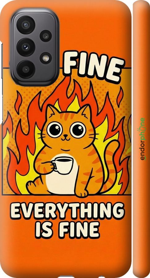 3D пластиковий матовий чехол Funny Cat для Samsung Galaxy A23 A235F - 6786m-2587 изображение 