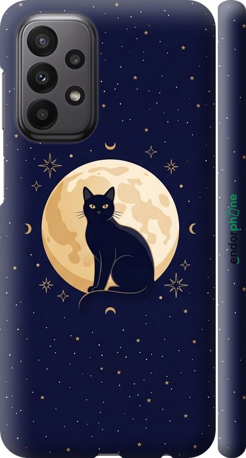 3D пластиковый матовый чехол Cute Cat Celestial/Witchy для Samsung Galaxy A23 A235F - 6787m-2587 изображение 