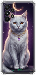Силикон с усиленными углами чехол Mystic White Cat Gothic Dark Purple Gold для Samsung Galaxy A23 A235F - 6805sp-2587 изображение 