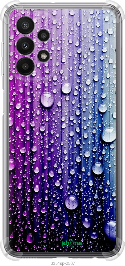 

Силіконовий протиударний с посиленими кутами чохол "Краплини води" для Samsung Galaxy A23 A235F, Синій