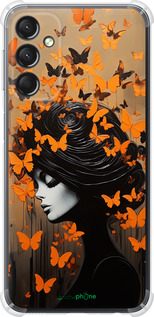 Силикон с усиленными углами чехол Чехол для телефона Девушка с оранжевыми бабочками для Samsung Galaxy A24 A245F - 5940sp-3020 изображение 