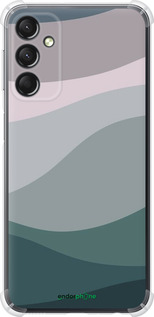 Силикон с усиленными углами чехол С фиолетовым и бирюзовым ретро-стилем и волнами для Samsung Galaxy A24 A245F - 6533sp-3020 изображение 