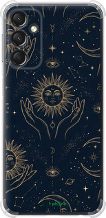 Силикон с усиленными углами чехол Celestial Harmony: Sun & Moon Gold Mystic Pattern для Samsung Galaxy A24 A245F - 6778sp-3020 изображение 