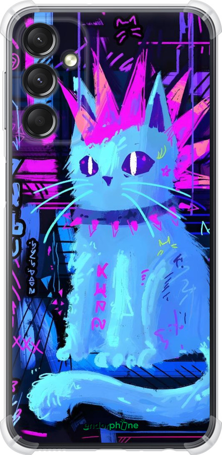 Силикон с усиленными углами чехол Кот панк для Samsung Galaxy A24 A245F - 6311sp-3020 изображение 