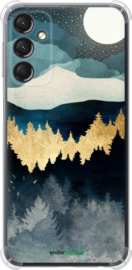 Силіконовий протиударний с посиленими кутами чехол Нічний краєвид з лісом та горами для Samsung Galaxy A24 A245F - 6493sp-3020 изображение 