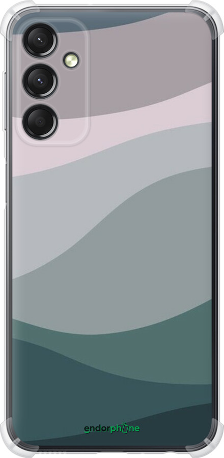 Силикон с усиленными углами чехол С фиолетовым и бирюзовым ретро-стилем и волнами для Samsung Galaxy A24 A245F - 6533sp-3020 изображение 