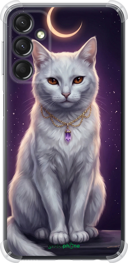 Силіконовий протиударний с посиленими кутами чехол Mystic White Cat Gothic Dark Purple Gold для Samsung Galaxy A24 A245F - 6805sp-3020 изображение 
