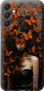 Силиконовый чехол Девушка с оранжевыми бабочками для Samsung Galaxy A24 A245F - 5941u-3020 изображение 