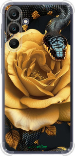 Силіконовий протиударний с посиленими кутами чехол Black snake and golden rose для Samsung Galaxy A25 5G - 6068sp-3495 изображение 