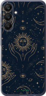 Силиконовый чехол Celestial Harmony: Sun & Moon Gold Mystic Pattern для Samsung Galaxy A25 5G - 6778u-3495 изображение 