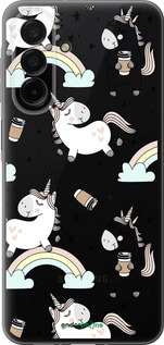 Силіконовий чехол Єдиноріг і кава для Samsung Galaxy A26 - 4661u-3881 изображение 