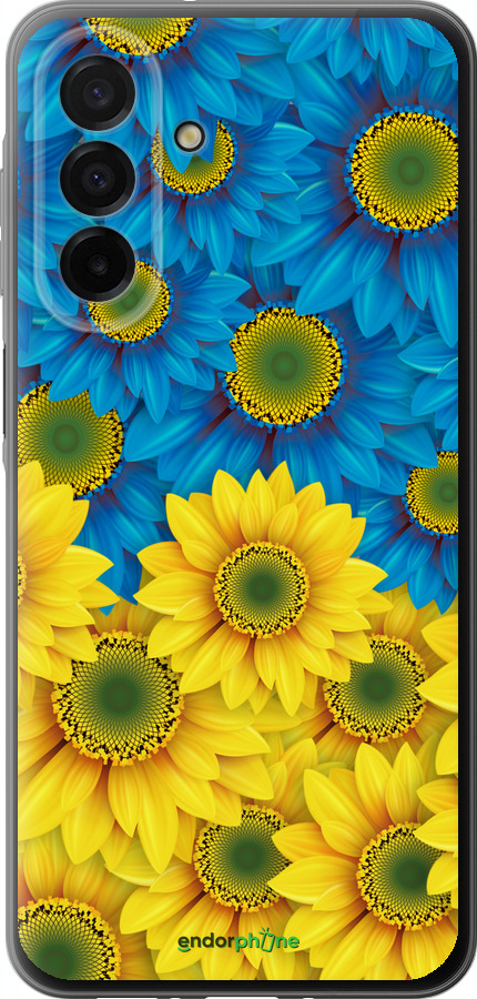 Силиконовый чехол Жёлто-голубые цветы для Samsung Galaxy A26 - 1048u-3881 изображение 