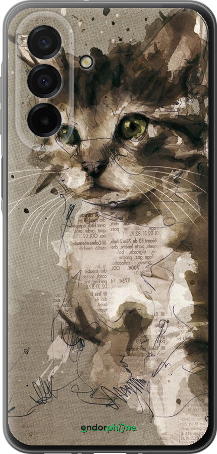 Силиконовый чехол Котёнок из пятен и линий для Samsung Galaxy A26 - 119u-3881 изображение 