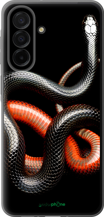 Силиконовый чехол Красно-черная змея на черном фоне для Samsung Galaxy A26 - 4063u-3881 изображение 