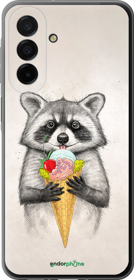 Силиконовый чехол Енотик с мороженым для Samsung Galaxy A26 - 4602u-3881 изображение 