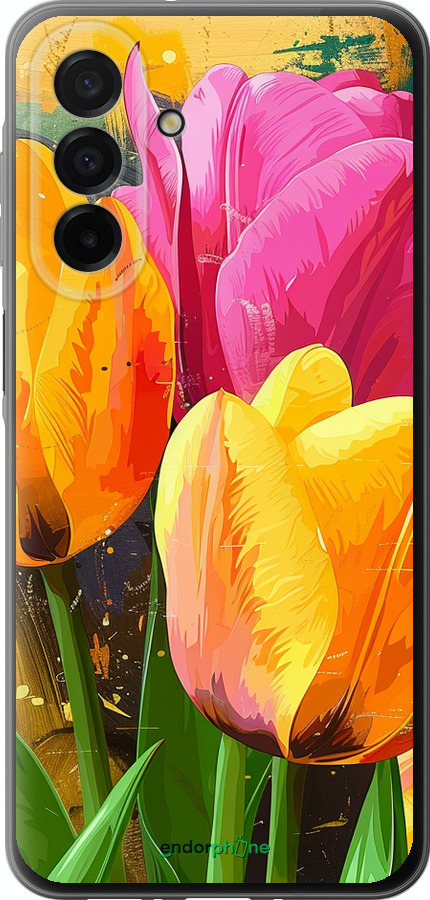 Силиконовый чехол Нарисованные тюльпаны для Samsung Galaxy A26 - 5990u-3881 изображение 