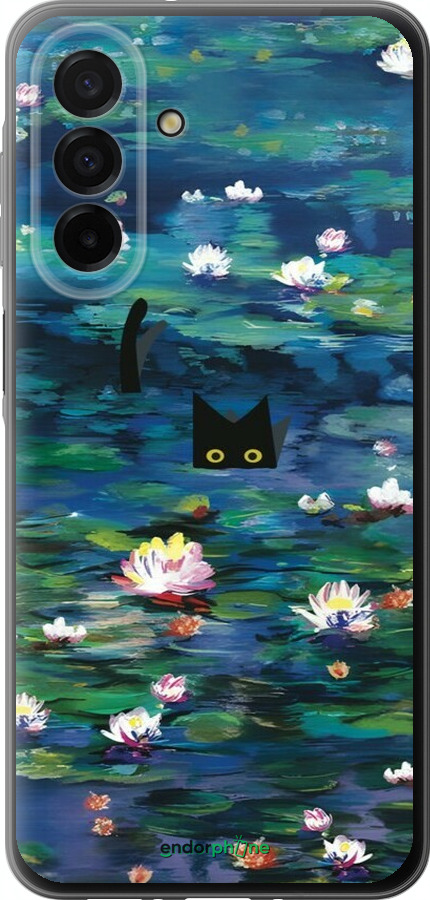 Силиконовый чехол із зображенням водяних лілій та кішок для Samsung Galaxy A26 - 6257u-3881 изображение 