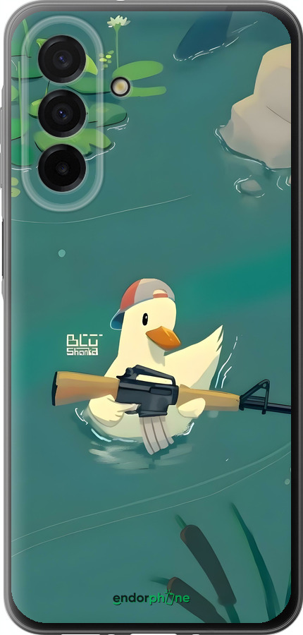 Силиконовый чехол Уточка с автоматом для Samsung Galaxy A26 - 6356u-3881 изображение 