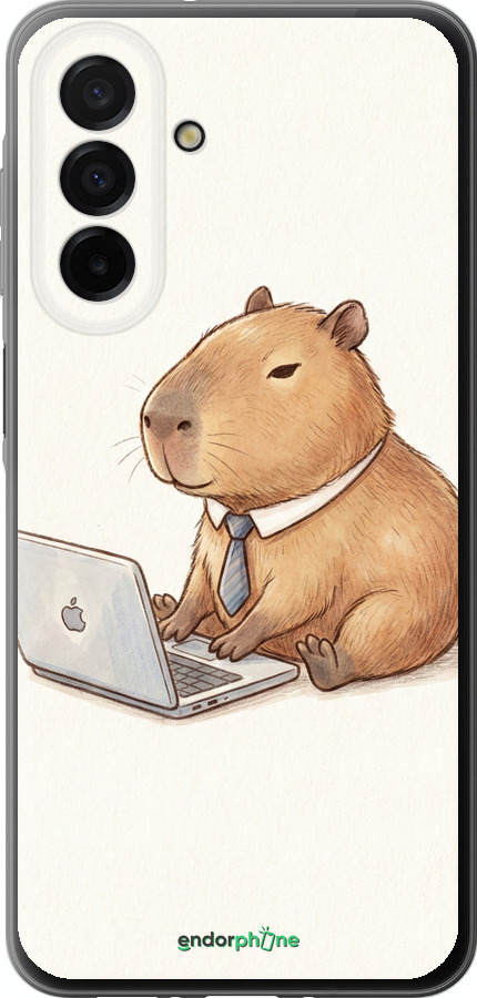 Силиконовый чехол Funny Capybara CEO Working для Samsung Galaxy A26 - 6777u-3881 изображение 