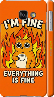 3D пластиковый матовый чехол Funny Cat для Samsung Galaxy A3 (2016) A310F - 6786m-159 изображение 