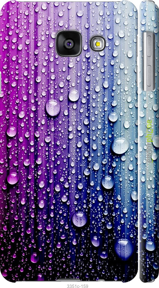 

3D пластиковий матовий чохол "Краплини води" для Samsung Galaxy A3 (2016) A310F, Синій