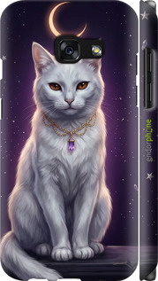 3D пластиковий матовий чехол Mystic White Cat Gothic Dark Purple Gold для Samsung Galaxy A3 (2017) - 6805m-443 изображение 
