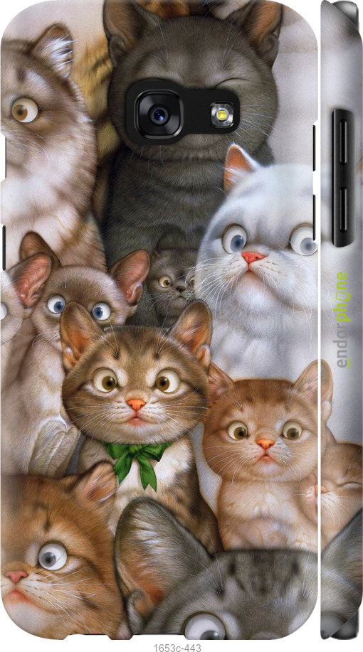 

3D пластиковий матовий чохол "Коти" для Samsung Galaxy A3 (2017)