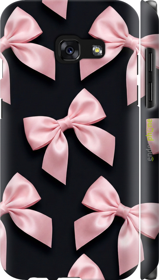 3D пластиковый матовый чехол Coquette Ribbons Dark Coquette для Samsung Galaxy A3 (2017) - 6767m-443 изображение 