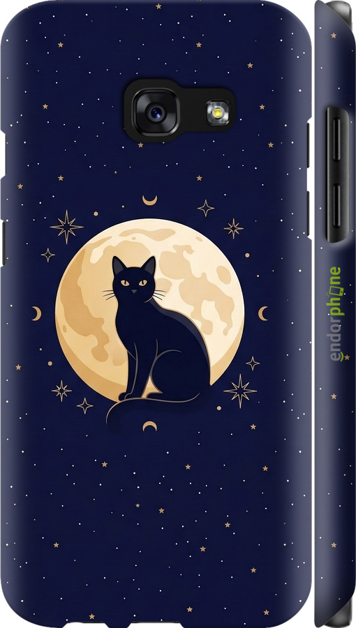 3D пластиковый матовый чехол Cute Cat Celestial/Witchy для Samsung Galaxy A3 (2017) - 6787m-443 изображение 