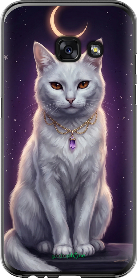 Силіконовий чехол Mystic White Cat Gothic Dark Purple Gold для Samsung Galaxy A3 (2017) - 6805u-443 изображение 