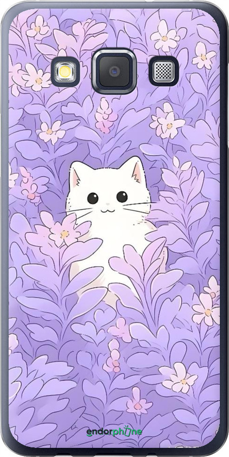 2D пластиковый чехол Котик в цветах для Samsung Galaxy A3 A300H - 6390t-72 изображение 