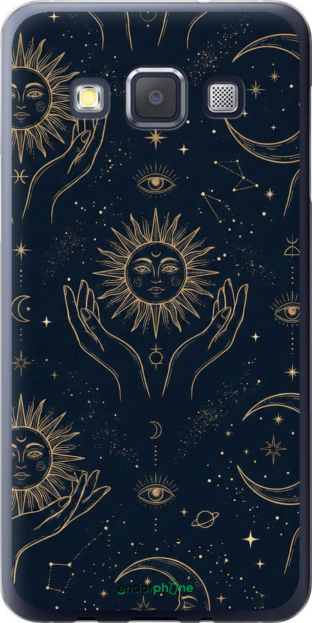 2D пластиковый чехол Celestial Harmony: Sun & Moon Gold Mystic Pattern для Samsung Galaxy A3 A300H - 6778t-72 изображение 