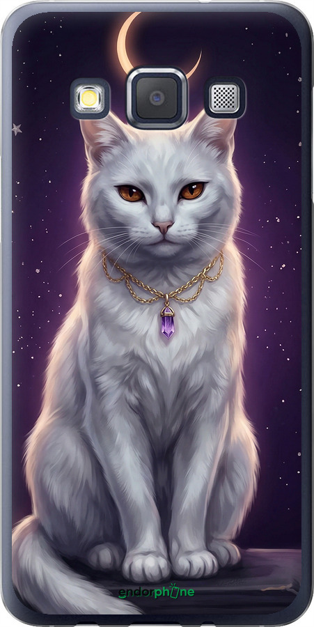 2D пластиковий чехол Mystic White Cat Gothic Dark Purple Gold для Samsung Galaxy A3 A300H - 6805t-72 изображение 