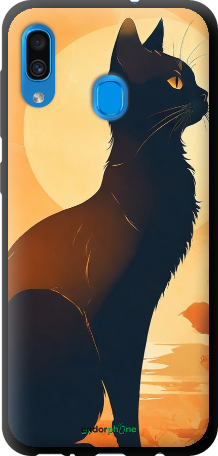 TPU чехол Черная кошка v2 для Samsung Galaxy A20 2019 A205F - 5830b-1761 изображение 