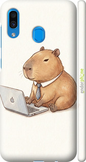 3D пластиковий матовий чехол Funny Capybara CEO Working для Samsung Galaxy A30 2019 A305F - 6777m-1670 изображение 