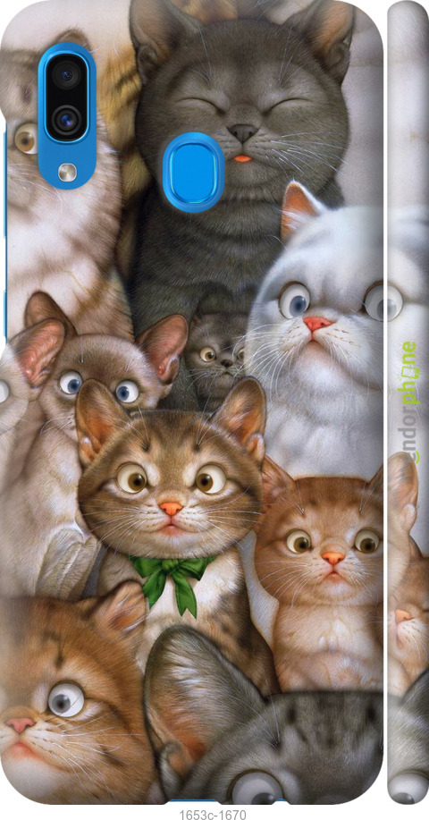 

3D пластиковий матовий чохол "Коти" для Samsung Galaxy A30 2019 A305F