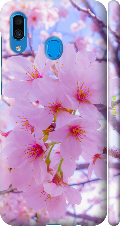 3D пластиковый матовый чехол Сакура для Samsung Galaxy A20 2019 A205F - 6029m-1761 изображение 