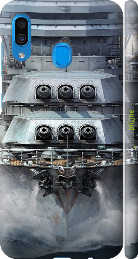 3D пластиковый матовый чехол Линкор, world of tanks, wargaming, военный корабль для Samsung Galaxy A30 2019 A305F - 6453m-1670 изображение 