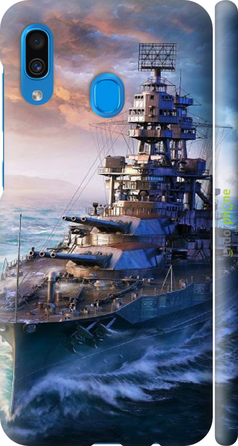 3D пластиковый матовый чехол Военный корабль, world of tanks, wargaming для Samsung Galaxy A30 2019 A305F - 6461m-1670 изображение 
