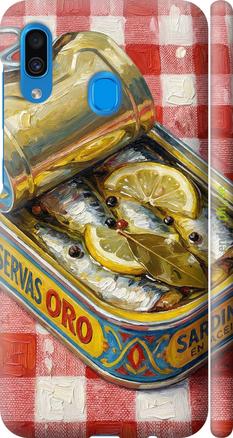 3D пластиковый матовый чехол Vintage Sardine Tin Phone для Samsung Galaxy A20 2019 A205F - 6772m-1761 изображение 